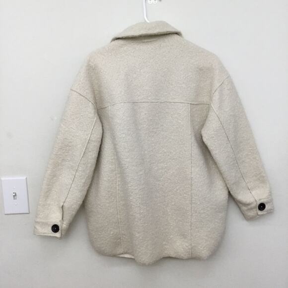 ZARA Women's Cream Oversize Soft Shirt Jacket Sz XS Fits up to Medium - Picture 2 of 10